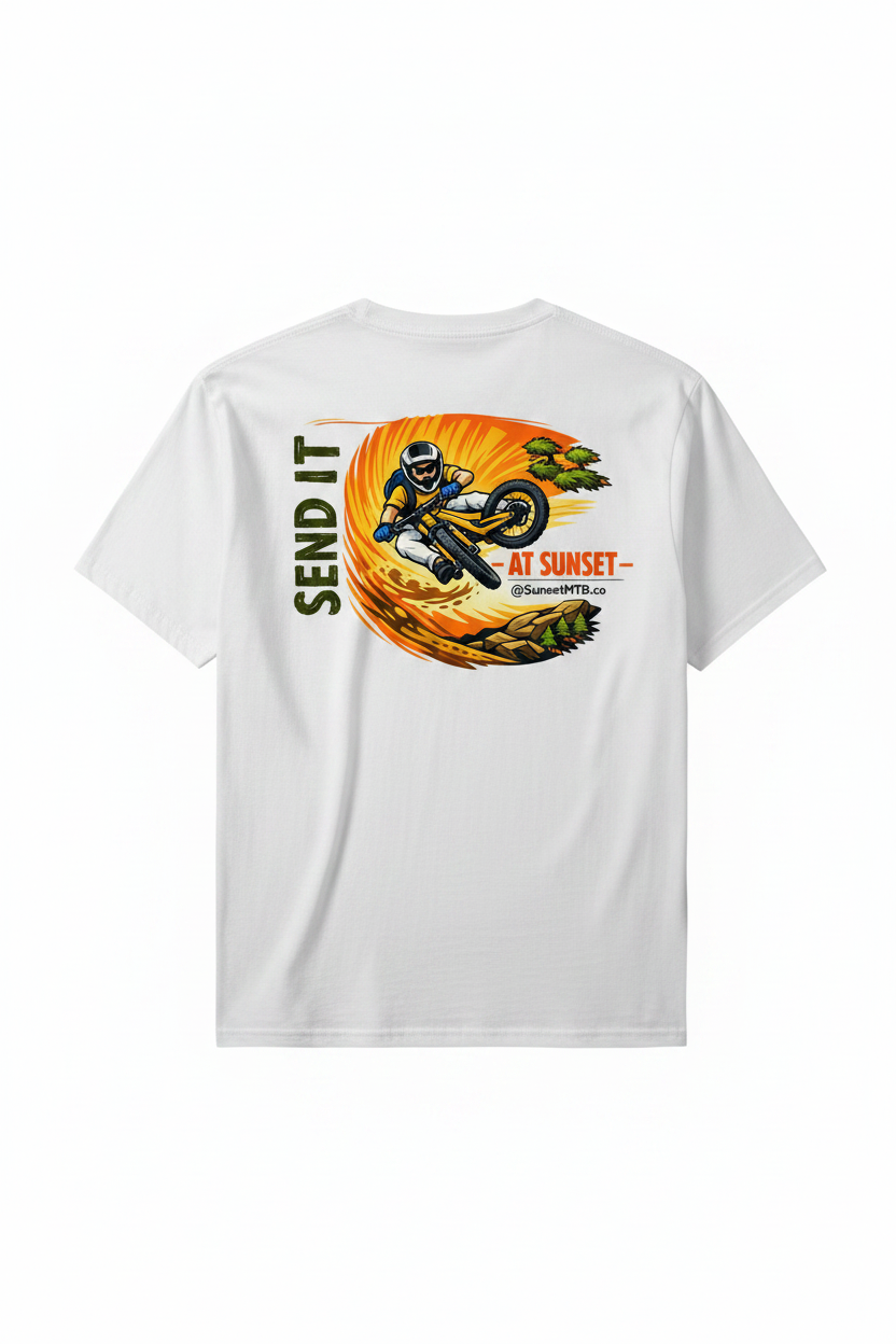 SunsetMTB Classic Tee - back view with large logo